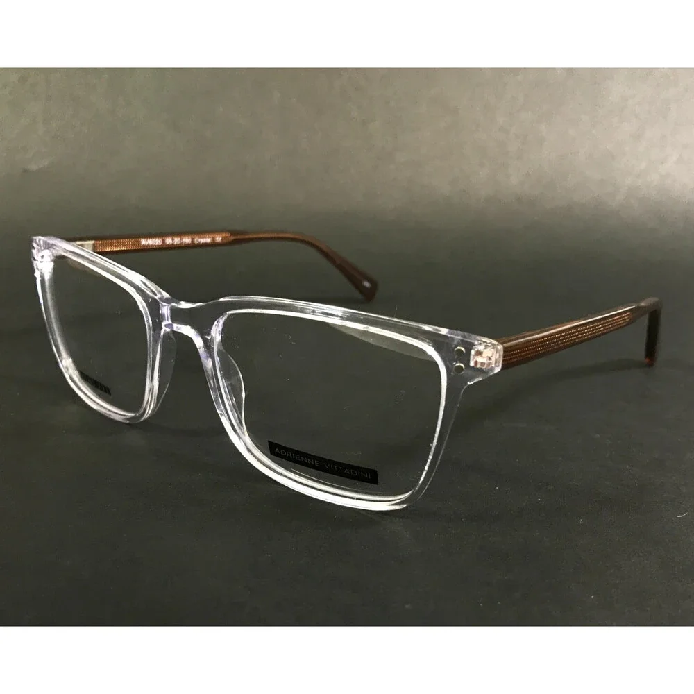 Adrienne Vittadini Eyeglasses Frames AV6020 OAH Crystal Clear Brown 55-20-150